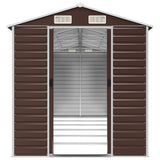 vidaXL Garden Shed Brown 191x555x198 cm Galvanised Steel