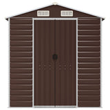 vidaXL Garden Shed Brown 191x640x198 cm Galvanised Steel