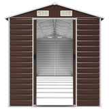 Garden Shed Brown 191x725x198 cm Galvanised Steel