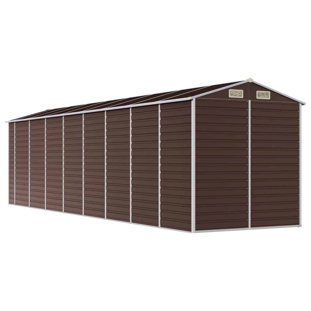 Garden Shed Brown 191x725x198 cm Galvanised Steel