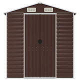 vidaXL Garden Shed Brown 191x810x198 cm Galvanised Steel
