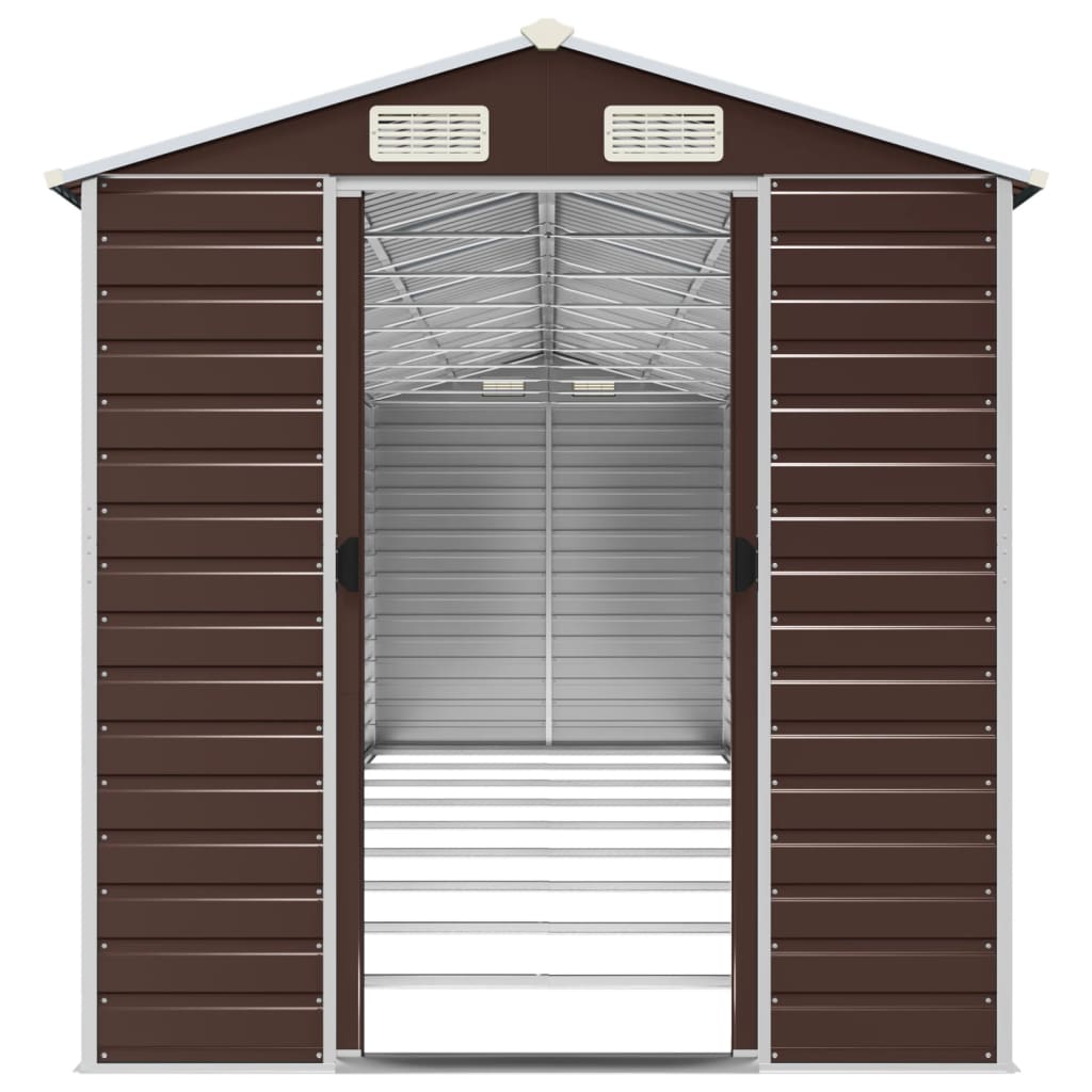 Garden Shed Brown 191x810x198 cm Galvanised Steel