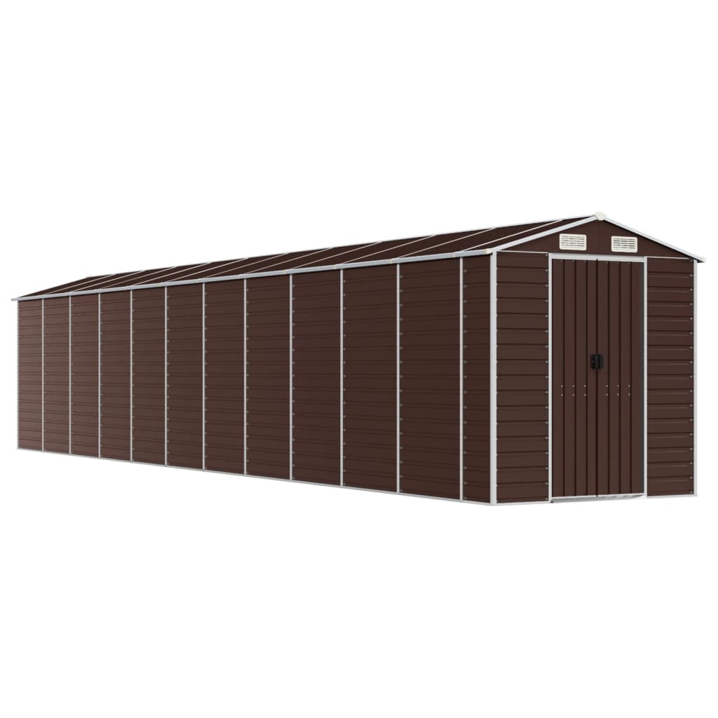 Garden Shed Brown 191x980x198 cm Galvanised Steel