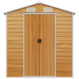 vidaXL Garden Shed Light Brown 191x130x198 cm Galvanised Steel