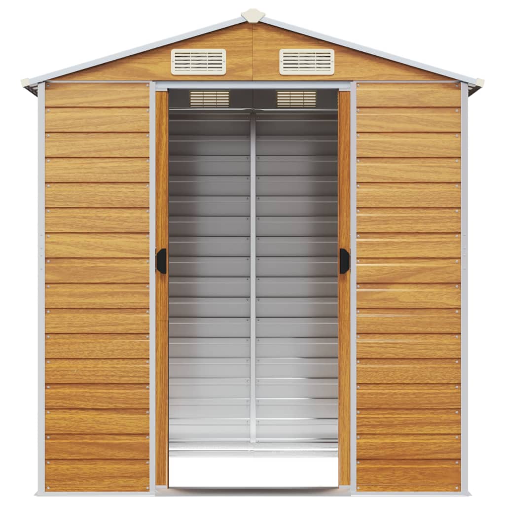 vidaXL Garden Shed Light Brown 191x130x198 cm Galvanised Steel