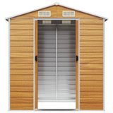 vidaXL Garden Shed Light Brown 191x130x198 cm Galvanised Steel