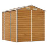 vidaXL Garden Shed Light Brown 191x215x198 cm Galvanised Steel