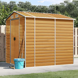 vidaXL Garden Shed Light Brown 191x215x198 cm Galvanised Steel