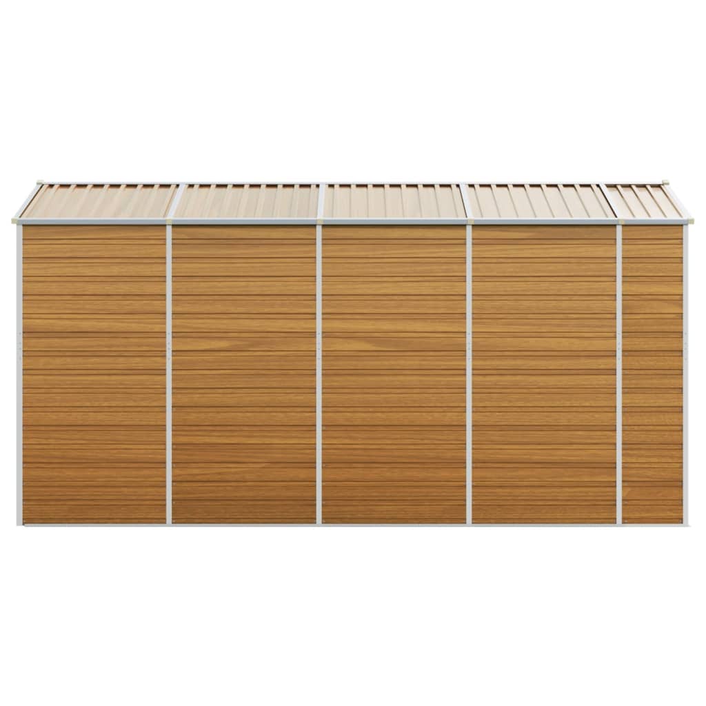 vidaXL Garden Shed Light Brown 191x385x198 cm Galvanised Steel