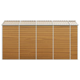 Garden Shed Light Brown 191x385x198 cm Galvanised Steel
