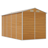 vidaXL Garden Shed Light Brown 191x385x198 cm Galvanised Steel