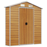 vidaXL Garden Shed Light Brown 191x385x198 cm Galvanised Steel