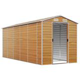 Garden Shed Light Brown 191x470x198 cm Galvanised Steel