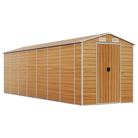 vidaXL Garden Shed Light Brown 191x640x198 cm Galvanised Steel