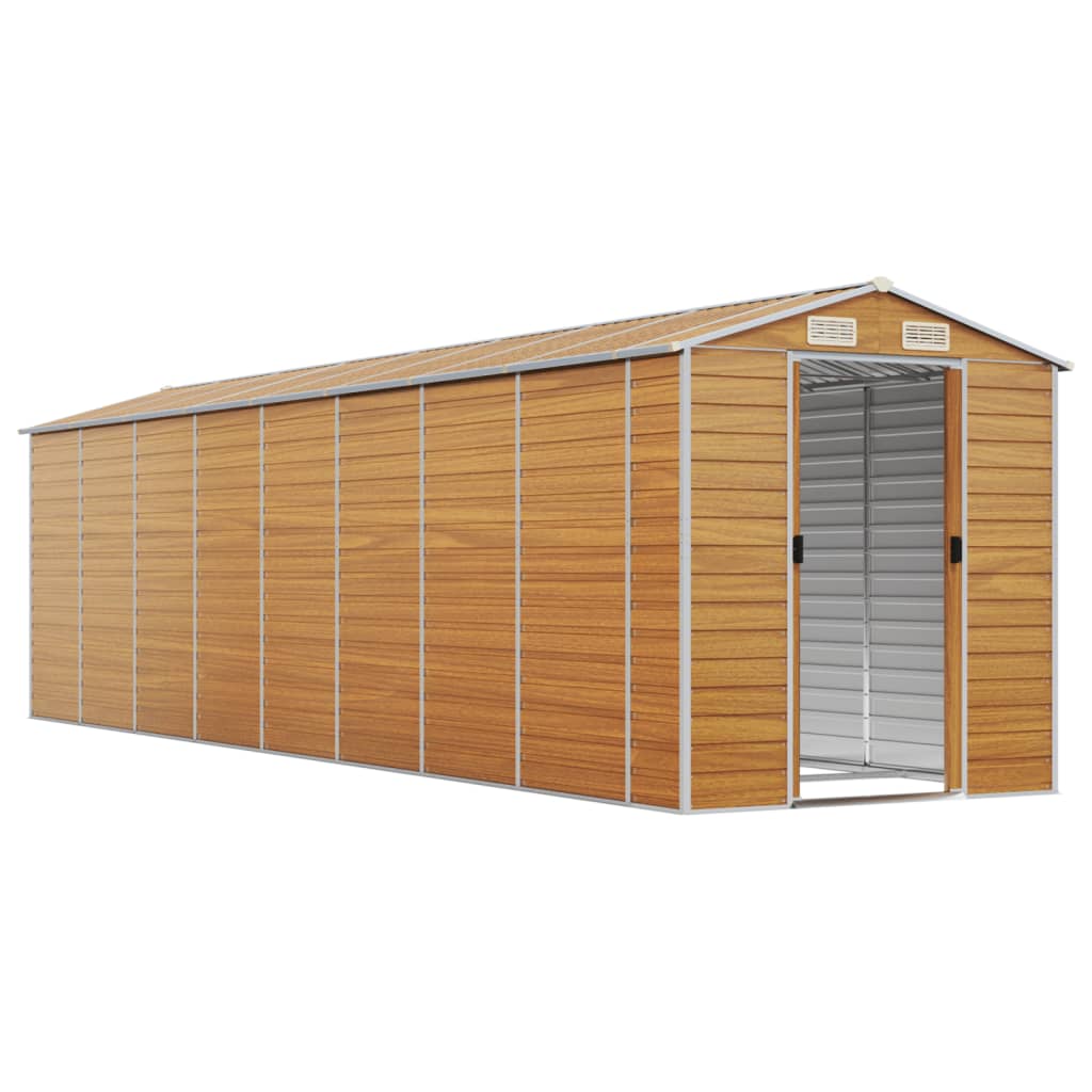 vidaXL Garden Shed Light Brown 191x725x198 cm Galvanised Steel