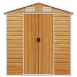 vidaXL Garden Shed Light Brown 191x980x198 cm Galvanised Steel