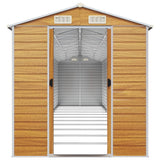 vidaXL Garden Shed Light Brown 191x980x198 cm Galvanised Steel