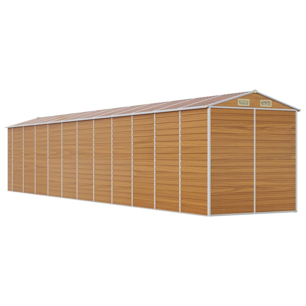 vidaXL Garden Shed Light Brown 191x980x198 cm Galvanised Steel
