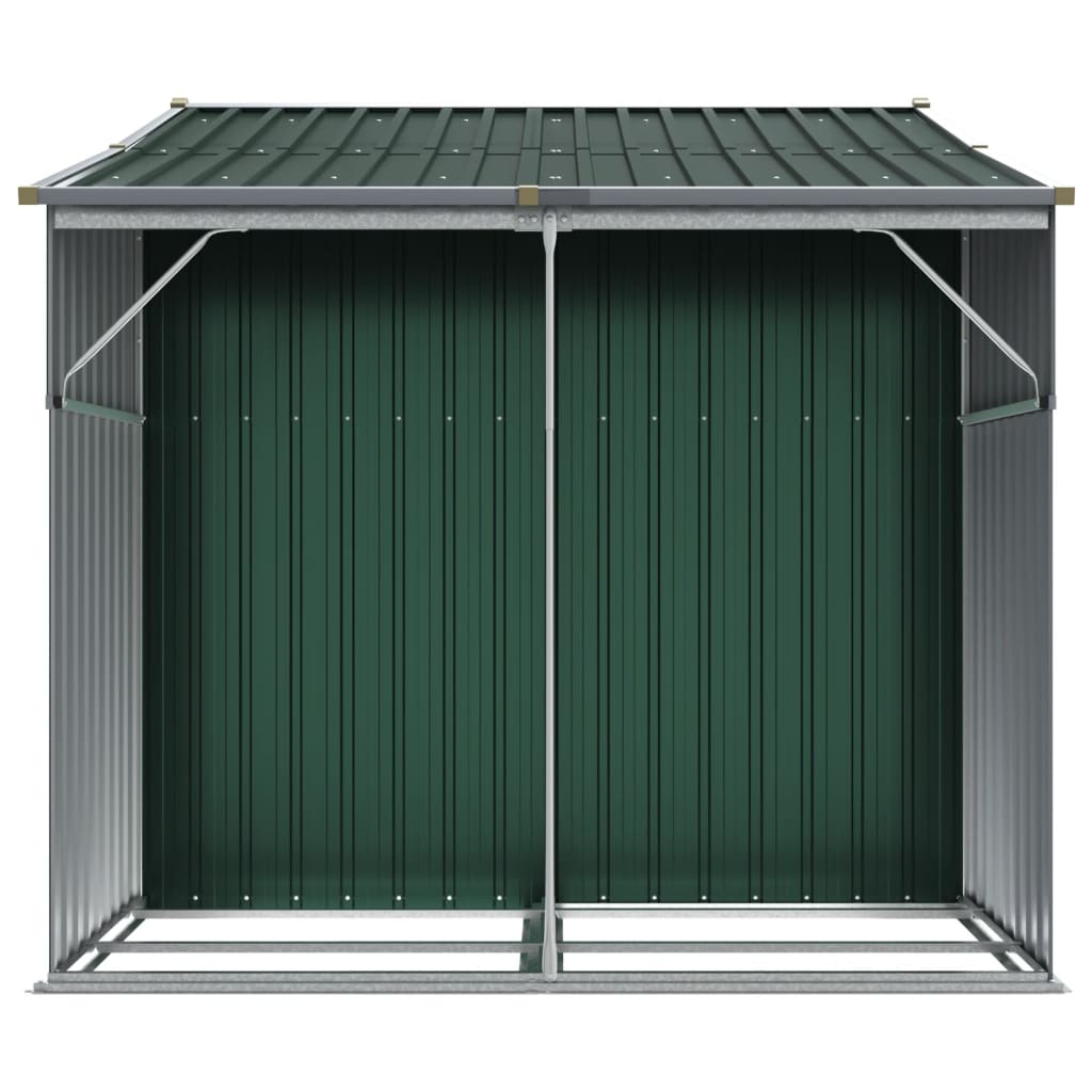 vidaXL Garden Shed Green 277x192.5x179 cm Galvanised Steel