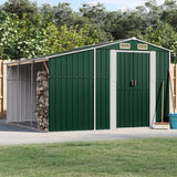 Garden Shed Green 277x279x179 cm Galvanised Steel