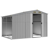 vidaXL Garden Shed Grey 277x192.5x179 cm Galvanised Steel