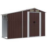 vidaXL Garden Shed Brown 277x192.5x179 cm Galvanised Steel