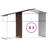 Garden Shed Brown 277x365.5x179 cm Galvanised Steel