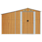 vidaXL Garden Shed Light Brown 277x192.5x179 cm Galvanised Steel
