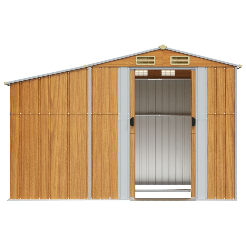 vidaXL Garden Shed Light Brown 277x192.5x179 cm Galvanised Steel
