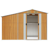 vidaXL Garden Shed Light Brown 277x192.5x179 cm Galvanised Steel