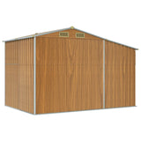 vidaXL Garden Shed Light Brown 277x192.5x179 cm Galvanised Steel