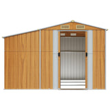 vidaXL Garden Shed Light Brown 277x279x179 cm Galvanised Steel