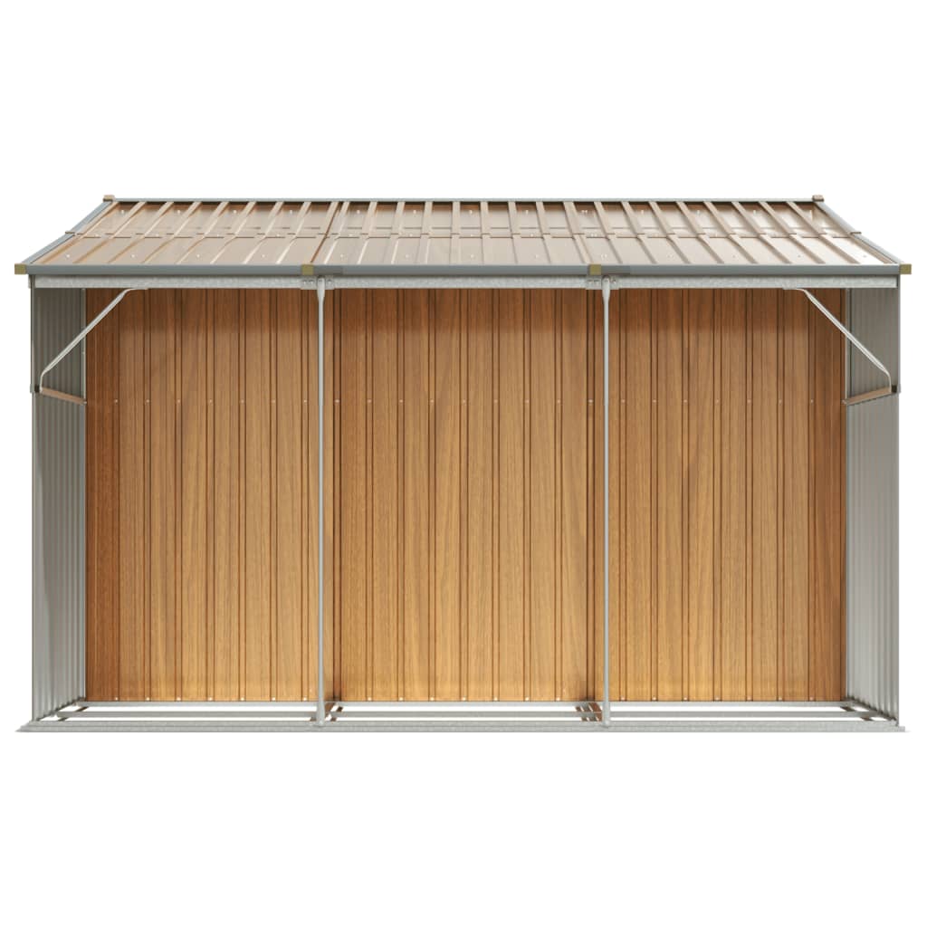 vidaXL Garden Shed Light Brown 277x279x179 cm Galvanised Steel