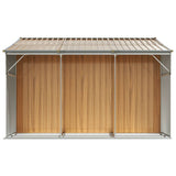 vidaXL Garden Shed Light Brown 277x279x179 cm Galvanised Steel