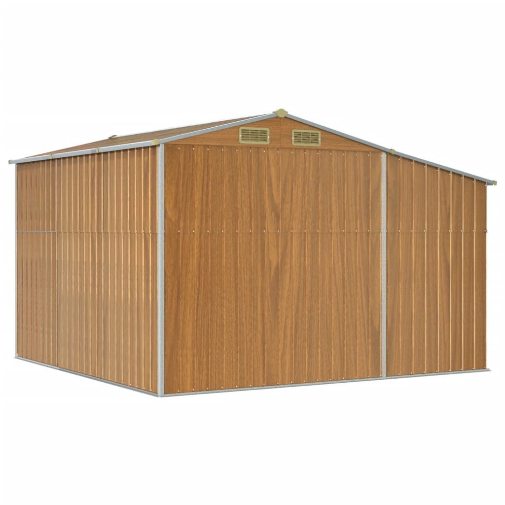 vidaXL Garden Shed Light Brown 277x279x179 cm Galvanised Steel