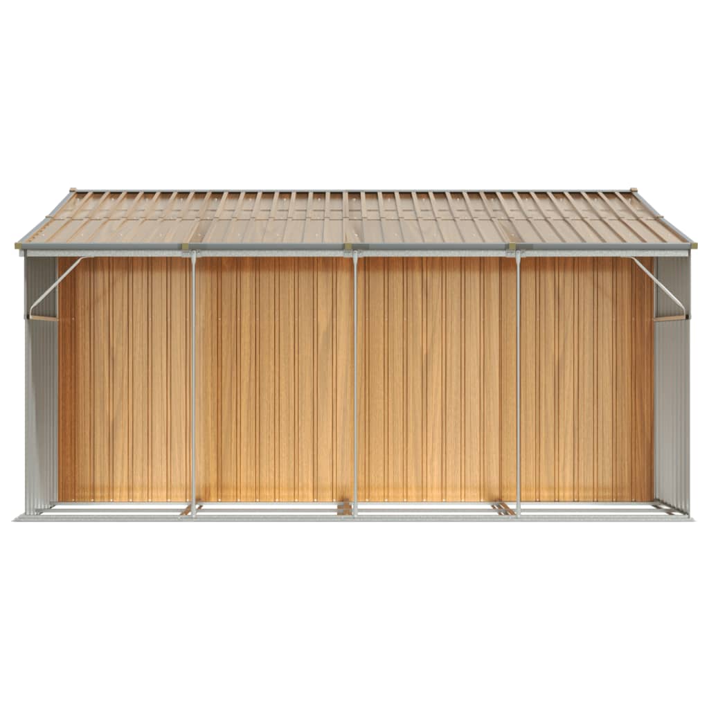 vidaXL Garden Shed Light Brown 277x365.5x179 cm Galvanised Steel