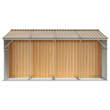 vidaXL Garden Shed Light Brown 277x365.5x179 cm Galvanised Steel