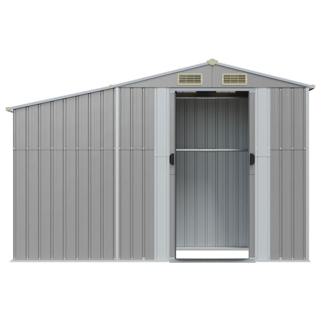 Garden Shed Grey 277x93x179 cm Galvanised Steel