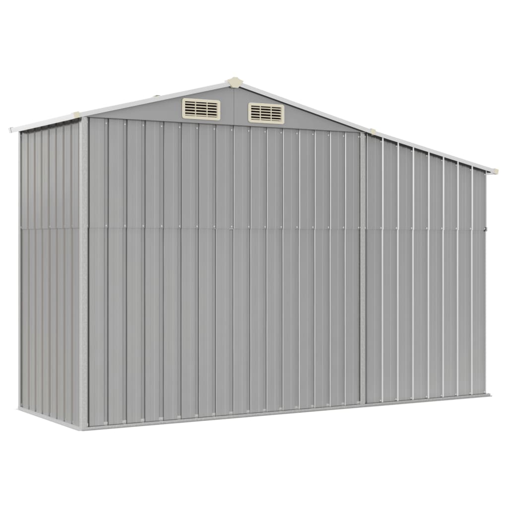 Garden Shed Grey 277x93x179 cm Galvanised Steel