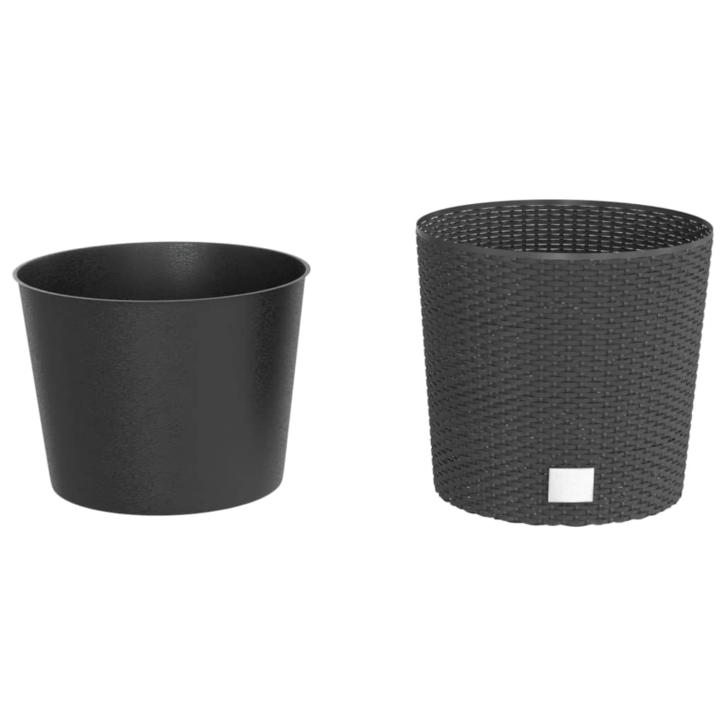 Planter with Removable Inner Anthracite 15 / 15.3 L PP Rattan