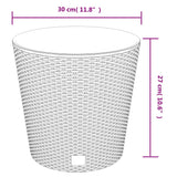 Planter with Removable Inner Anthracite 15 / 15.3 L PP Rattan