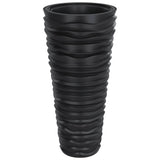 Planter with Removable Inner Anthracite 18/45 L PP Grooved Look