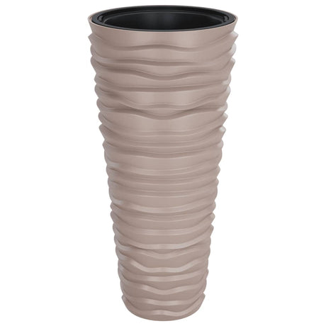 Planter with Removable Inner Mocha 18/45 L PP Grooved Look
