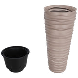 Planter with Removable Inner Mocha 18/45 L PP Grooved Look