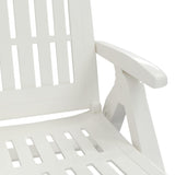 Folding Sun Lounger with Wheels White PP