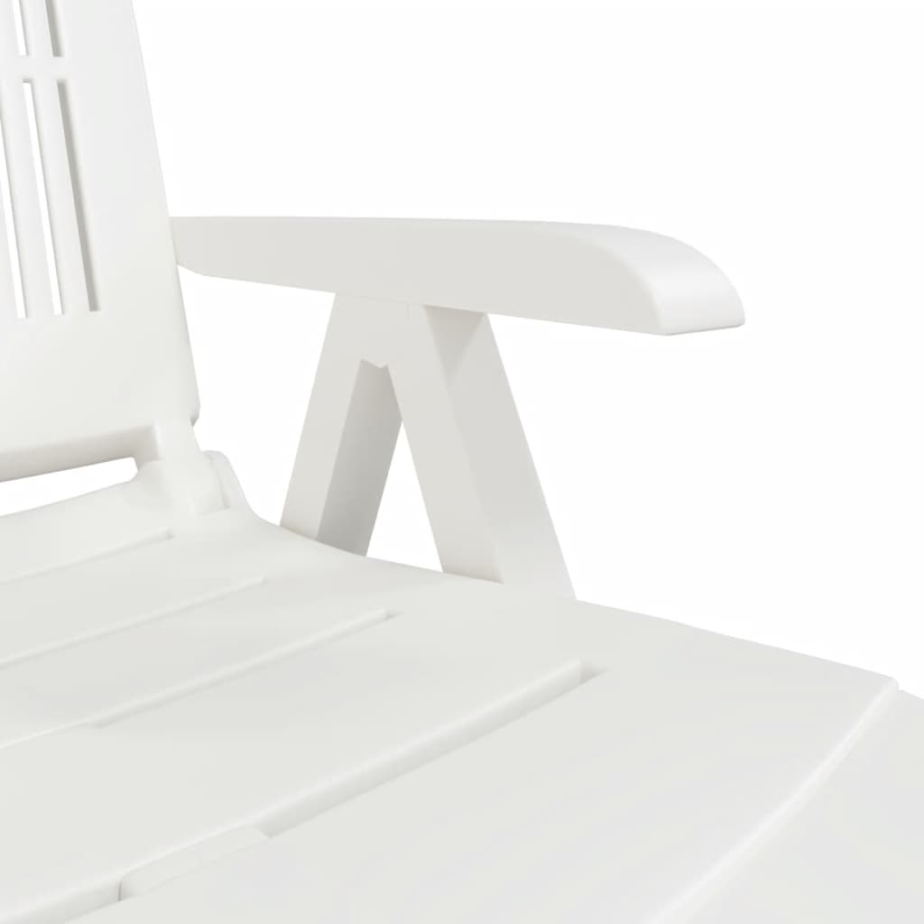 Sun Lounger White Plastic