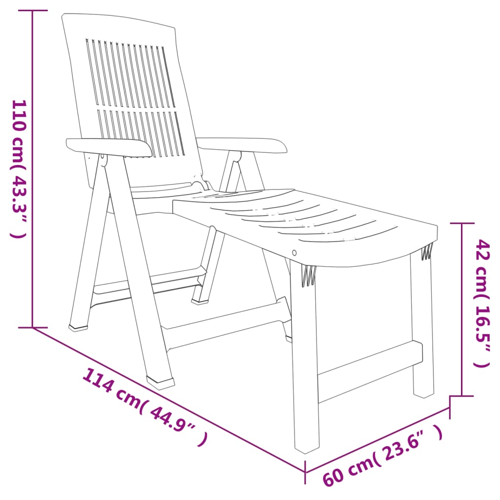 Sun Lounger Green Plastic