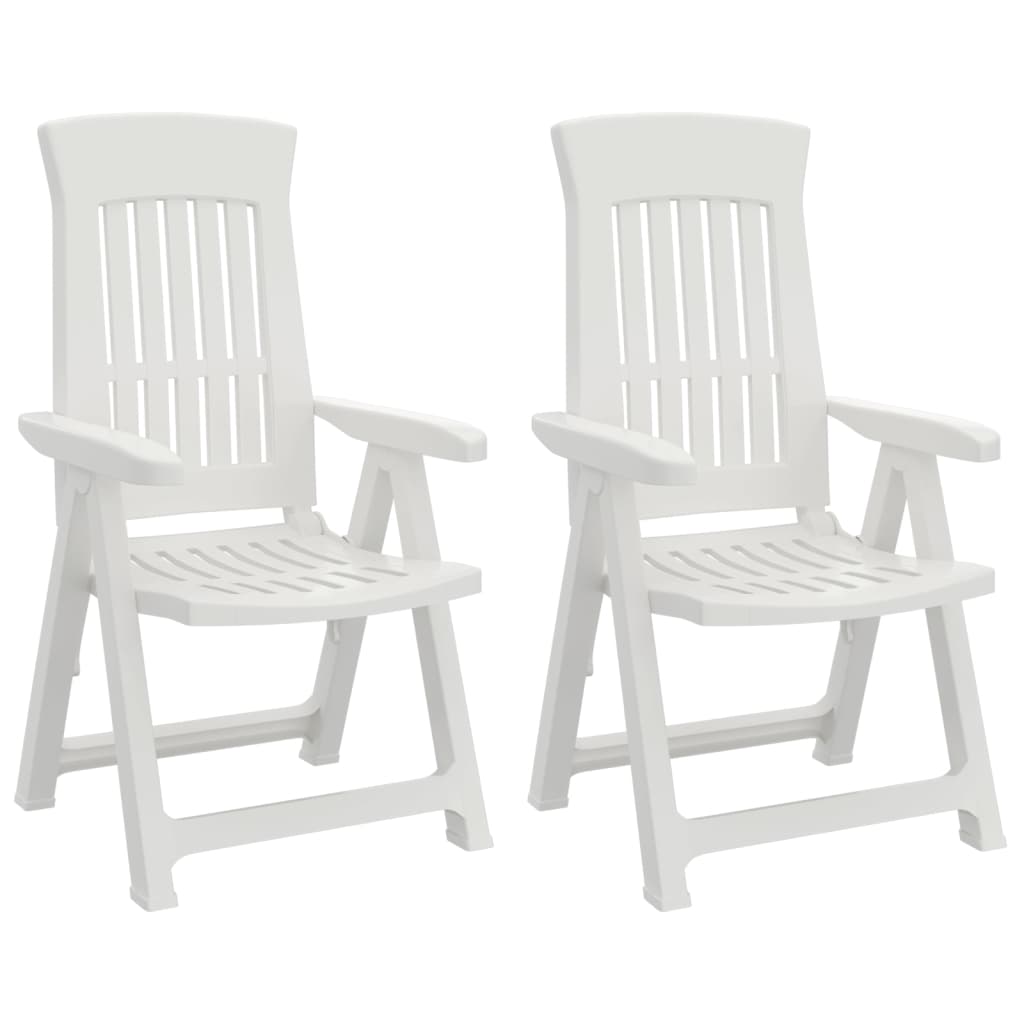 Garden Reclining Chairs 2 pcs White PP