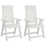 Garden Reclining Chairs 2 pcs White PP