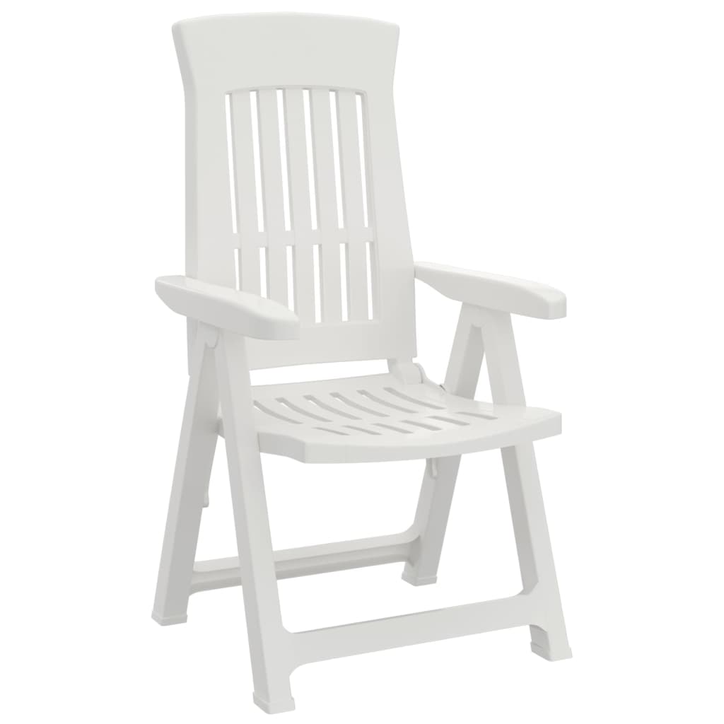 Garden Reclining Chairs 2 pcs White PP